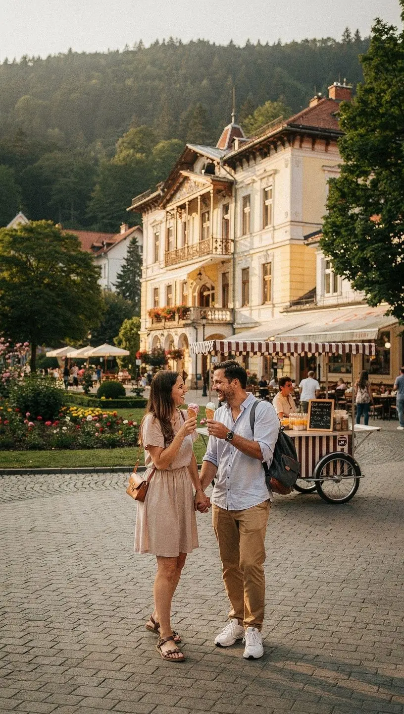 Scenic view of a picturesque Slovak border landscape showcasing rolling hills and lush greenery.